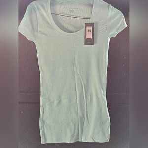 Women's Mint Green And Pink Short Sleeve Top